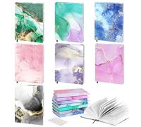 MoKo Copertina per Libri, 7PZ Cover Protettiva per Libri in Tessuto Elastico Copertina per Libri da Lettura Estensibile e Riutilizzabile Protezione per Libri Scolastici fino a 25×32cm, Motivo Marmoreo