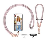 MoKo Cordino per Telefono, Cordino Regolabile per Cellulare, Cordino Universale a Tracolla e Cinturino da Polso, Cordino a Tracolla x 1, Cordino da Polso x 1, Toppa per Cordino x 2, Oro Rosa