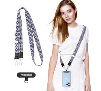 MoKo Cordino Universale per Telefono, Catena Intrecciata per Cellulare Crossbody Strap antifurto Staccabile per Donne Cordini per Cellulare Intorno al Collo con Toppe, Indaco