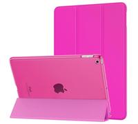 MoKo Cover Compatibile con 2018/2017 iPad 9.7 6th/5th Generazione, Ultra Sottile Leggero Custodia in Tri-Fold Auto Sveglia/Sonno con Retro Semi-Trasparente Rigido, Pitaya Rosso