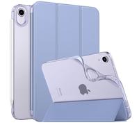 MoKo Cover compatibile con New iPad Mini 6 2021 (6a generazione 8,3"), semi-trasparente e TPU, coperchio intelligente con sveglia/sonno automatico, protezione angolare/paraurti, viola grigiastro