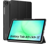 MoKo Cover Custodia Compatibile con Samsung Galaxy tab A11+ Plus 11 Pollici 2025/Galaxy Tab A9+ Plus 11 Pollici 2023, Retro in PC Rigido Semi-Trasparente, Auto Sveglia/Sonno, Nero