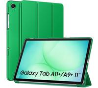 MoKo Cover Custodia Compatibile con Samsung Galaxy tab A11+ Plus 11 Pollici 2025/Galaxy Tab A9+ Plus 11 Pollici 2023, Retro in PC Rigido Semi-Trasparente, Auto Sveglia/Sonno, Verde Foresta