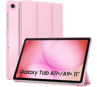 MoKo Cover Custodia Compatibile con Samsung Galaxy tab A11+ Plus 11 Pollici 2025/Galaxy Tab A9+ Plus 11 Pollici 2023, Retro in PC Rigido Semi-Trasparente, Auto Sveglia/Sonno, Fiore Rosa