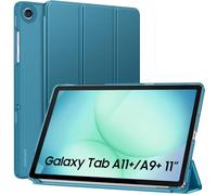 MoKo Cover Custodia Compatibile con Samsung Galaxy tab A11+ Plus 11 Pollici 2025/Galaxy Tab A9+ Plus 11 Pollici 2023, Retro in PC Rigido Semi-Trasparente, Auto Sveglia/Sonno, Blu Francese