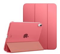 MoKo Custodia Compatibile con iPad 10 Generazione 2022 iPad 10,9", Custodia con Coperchio Tripieghevole, Retro Traslucido in Pelle PU e PC, Auto Riattivazione e Standb, Colore Guava