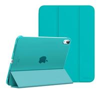 MoKo Custodia Compatibile con iPad 10 Generazione 2022 iPad 10,9", Custodia con Coperchio Tripieghevole, Retro Traslucido in Pelle PU e PC, Auto Riattivazione e Standb, Pagoda Blu