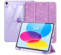MoKo Cover Custodia per iPad A16, iPad 11/10 Gen 11/10.9", Lilla Glitterato