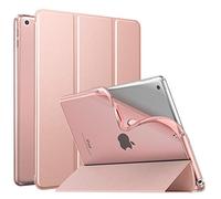 MoKo Cover per Nuovo iPad 10,2" iPad 9a Gen. 2021/8a Gen. 2020/7a Gen. 2019, Custodia Ultra Sottile Leggero Tri-fold Auto Sveglia/Sonno con Retro Semi-trasparente in TPU, Oro Rosa