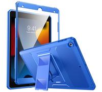 MoKo Cover per iPad 9a generazione 2021 / iPad 8a Gen 2020 / 7a Gen 2019, Custodia Full Body Coperta Protettiva Anti-urti Protezione Completa e Sporco con Pellicola Integrata, Onda Blu