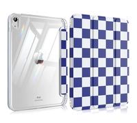 MoKo Cover per iPad A16, iPad 11/10 Gen 11/10.9", Blu Marina Scacchiera
