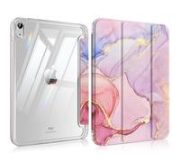 MoKo Cover per iPad A16, iPad 11/10 Gen 11/10.9", Marmorizzato Rosa Chiaro
