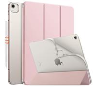 MoKo Cover per iPad Air 13 Pollici M3 2025/M2 2024, iPad Air 13 Pollici Custodia Shell Guscio Posteriore TPU Morbido, Foglio Intelligente Sottile Cover, Auto Sveglia/Sonno, Rosa Trasparente