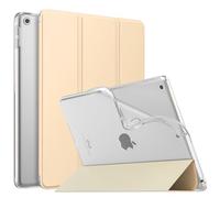 MoKo Cover per Nuovo iPad 10,2" iPad 9a generazione 2021/8a/7a Gen. 2022/2019, Custodia Ultra Sottile Leggero Tri-fold Auto Sveglia/Sonno con Retro Semi-trasparente in TPU, Beige