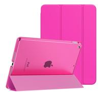 MoKo Cover per Nuovo iPad 9 2021 / iPad 8 2020 / iPad 7 2019, iPad 10.2 Case Ultra Sottile Leggero Custodia in Tri-fold Auto Sveglia/Sonno con Retro Semi-trasparente Rigido, Pitaya Rosso