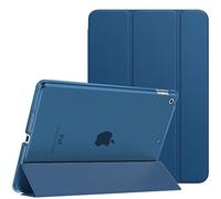 MoKo Cover per Nuovo iPad 9 2021 / iPad 8 2020 / iPad 7 2019, iPad 10.2 Case Ultra Sottile Leggero Custodia in Tri-fold Auto Sveglia/Sonno con Retro Semi-trasparente Rigido, Blu Mare Scuro