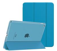 MoKo Cover per Nuovo iPad 9 2021 / iPad 8 2020 / iPad 7 2019, iPad 10.2 Case Ultra Sottile Leggero Custodia in Tri-fold Auto Sveglia/Sonno con Retro Semi-trasparente Rigido, Porto Blu