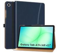 MoKo Cover per Samsung Galaxy Tab A11+ Plus 11 Pollici 2025/ A9+ Plus 2023, Multi-Angolo Custodia per Galaxy Tab A11+/ A9+ con Cinghia a Mano, Tasca, Auto Sveglia/Sonno, Blu Scuro