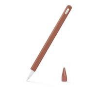 MoKo Cover Protettiva per Apple Pencil Pro, Apple Pencil 2a Gen, Custodia Protettiva per Penna in PC e Silicone con Cappuccio per Punta della Penna Compatibile con Ricarica Magnetica,Marrone