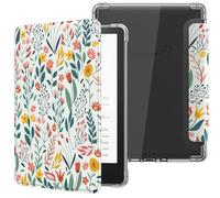 MoKo Custodia Compatibile con 6 Pollici Nuovo Kindle 11a Gen 2024/2022 & Versione Internazionale, Cover Leggera con per eBook Reader in TPU Morbido Auto Sveglia/Sonno per Kindle 2024, Fiori