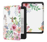 MoKo Custodia Compatibile con 6 Pollici Nuovo Kindle 11a Generazione 2024/2022 & Versione Internazionale, Cover Leggera con Auto Sveglia/Sonno per Kindle 2024 11a Gen e-Reader, Fiori Fragranti