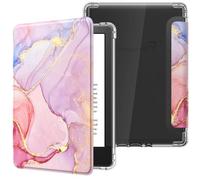 MoKo Custodia Compatibile con 6 Pollici Tablet e Libro digitale 2024/2022, Cover Leggera con per eBook Reader in TPU Morbido Auto Sveglia/Sonno per Tablet, Marmorizzato Rosa Chiaro