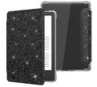 MoKo Custodia Compatibile con 6 Pollici Tablet e Libro digitale 2024/2022, Cover Leggera con per eBook Reader in TPU Morbido Auto Sveglia/Sonno per Tablet, Nero Glitterato