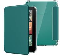 MoKo Custodia Compatibile con 7" Kindle Paperwhite 12a Gen 2024 & Colorsoft 2024/2025, Cover posteriore in TPU trasparente Morbida e Flessibile con Auto Sveglia/Sonno, Non per Kob e BOOX, Verde Giada