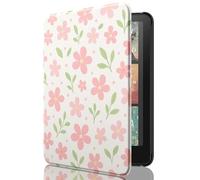 MoKo Custodia Compatibile con 7" Kindle Paperwhite (12a Generation-2024) e Kindle Colorsoft Signature Edition 2024, Leggera con Auto Wake/Sleep per Kindle Paperwhite 2024, Fiori e Foglie