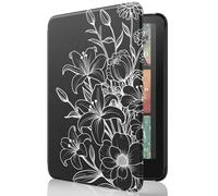 MoKo Custodia Compatibile con 7" Kindle Paperwhite (12a Generation-2024) e Kindle Colorsoft Signature Edition 2024, Leggera con Auto Wake/Sleep per Kindle Paperwhite 2024, Linea Fiore