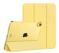 MoKo Custodia Compatibile con iPad 10 Generazione 2022 iPad 10,9", Custodia con Coperchio Tripieghevole, Retro Traslucido in Pelle PU e PC, Auto Riattivazione e Standb, Giallo Chiaro