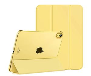 MoKo Custodia Compatibile con iPad 10 Generazione 2022 iPad 10,9", Custodia con Coperchio Tripieghevole, Retro Traslucido in Pelle PU e PC, Auto Riattivazione e Standb, Giallo Chiaro