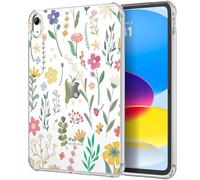 MoKo Custodia compatibile con iPad di 10° generazione 2022, iPad 10,9 pollici, resistente ai graffi, trasparente, custodia sottile con resistente agli urti, custodia per tablet, trasparente e fiore