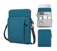 MoKo Custodia Compatibile con iPad PRO 12.9 M2 2022, Galaxy Tab S8+ 12.4, iPad PRO 12.9 2021/2020/2018, Surface Go 12.4, Borsa Grande in Poliestere con Tasca, Blu Pavone