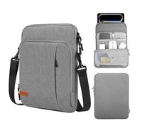 MoKo Custodia Compatibile con iPad PRO 12.9 M2 2022, Galaxy Tab S8+ 12.4, iPad PRO 12.9 2021/2020/2018, Surface Go 12.4, Borsa Grande in Poliestere con Tasca, Grigio Chiaro