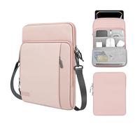 MoKo Custodia Compatibile con iPad PRO 12.9 M2 2022, Galaxy Tab S8+ 12.4, iPad PRO 12.9 2021/2020/2018, Surface Go 12.4, Borsa Grande in Poliestere con Tasca, Rosa