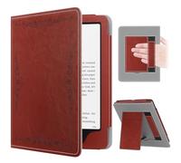 MoKo Custodia Compatibile con 7"/6.8" Kindle Paperwhite(12th/11th Generazione 2024/2021), Magnete Riattivazione e Standby, con Supporto Verticale e Cinturino per Presa a Mano, Stile Vintage