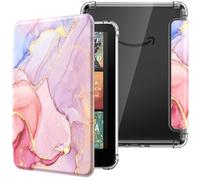 MoKo Custodia Compatibile con Kindle Paperwhite da 7 Pollici 12a Generazione 2024, Cover Leggera con per eBook Reader in TPU Morbido Auto Sveglia/Sonno, Marmorizzato Rosa Chiaro