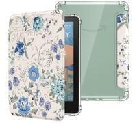 MoKo Custodia Compatibile con Kindle Paperwhite da 7 Pollici 12a Generazione 2024, Cover Leggera con per eBook Reader in TPU Morbido Auto Sveglia/Sonno, Bianco & Blu