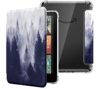 MoKo Custodia Compatibile con Kindle Paperwhite da 7 Pollici 12a Generazione 2024, Cover Leggera con per eBook Reader in TPU Morbido Auto Sveglia/Sonno, Foresta Grigia