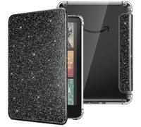 MoKo Custodia Compatibile con Kindle Paperwhite da 7 Pollici 12a Generazione 2024, Cover Leggera con per eBook Reader in TPU Morbido Auto Sveglia/Sonno, Nero Glitterato