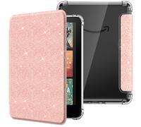 MoKo Custodia Compatibile con Kindle Paperwhite da 7 Pollici 12a Generazione 2024, Cover Leggera con per eBook Reader in TPU Morbido Auto Sveglia/Sonno, Rosa Leggero con Glitter