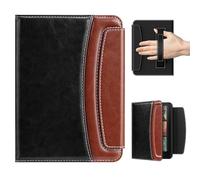 MoKo Custodia con Cinturino da Polso per 7" Kindle Paperwhite(12a Gen-2024) e Kindle Colorsoft 2024&2025,Custodia Sottile in PU con Chiusura Magnetica Auto Sonno/Sveglia e Porta Carte, Nero e Marrone