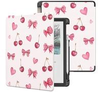 MoKo Custodia con porta penna per Kindle Scribe da 11" (3ª Generazione - 2025) e Kindle Scribe Colorsoft (1ª Generazione - 2025), Custodia leggera con Auto Sonno/Sveglia, Fiocco Ciliegia