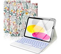 MoKo Custodia con Tastiera Multi-touch per iPad (A16) 11ª/10ªgen, Fiori