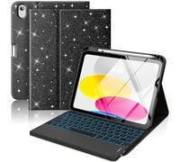 MoKo Custodia con Tastiera Multi-touch per iPad (A16) 11ª/10ªgen,Nero Glitt