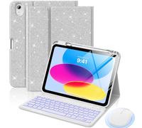 MoKo Custodia con Tastiera per iPad 11a Gen A16 11"con Mouse Argento Lucido