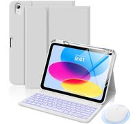 MoKo Custodia con Tastiera per iPad 11a Gen A16 11"con Mouse, Grigio Chiaro