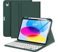MoKo Custodia con Tastiera per iPad (A16) 11a Generazione 11 pollici 2025, iPad 10a Generazione 10,9 pollici con Supporto per Matita, Tastiera Bluetooth Staccabile Multi-Angolo, Verde Notte