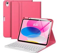 MoKo Custodia con Tastiera per iPad (A16) 11a Generazione 11 Pollici 2025, iPad 10a Generazione 10,9 Pollici con Supporto per Matita, Tastiera Bluetooth Staccabile Multi-Angolo, Rosa